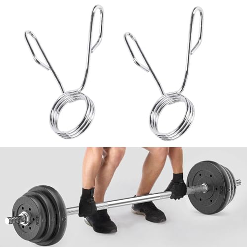 Barbell Spring Collars Dumbbell Clamps Lock Clips Gym Olympic Barbell Circlips Buckles 2 Inches Metal Weight Lifting Accessory 2 Pack