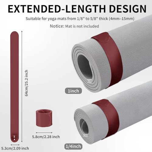 Yoga Mat Carrier Strap, Adjustable Thick Straps Sling for Carrying Large Mats, Stretching Band - color: Slap Band Red