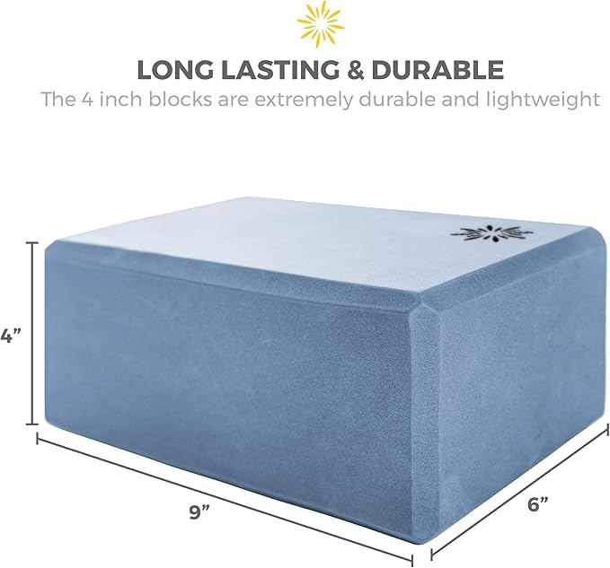 Bulk 4 in Foam Yoga Blocks, 10 Pack - color: Slate