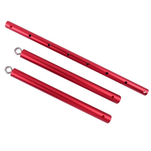 Spreader Bar Heavy Duty Stainless Steel Expandable Silver Bar Home Gym with 4pcs Furry Purple Adjustable Straps,Sports Aid Training Fitness Gear Pilates Aid Kit - style: Red+Red Kit