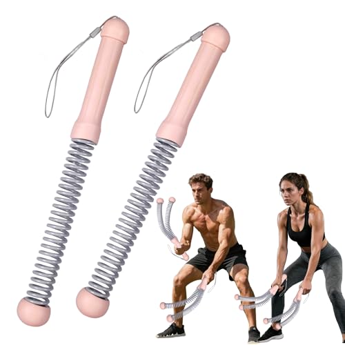 2nd Gen Ropeless Battle Ropes for Home Gym, Heavy Duty Portable Cordless Battle Ropes with Integrated Spring (No Screws), Weighted Exercise Rope for Men & Women, HIIT Workout Equipment - color: pink