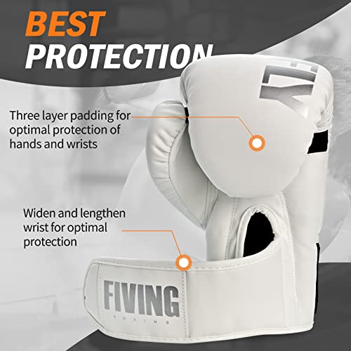 Boxing Gloves for Men&Women,Training,MMA,Sparring,Muay Thai,8oz-16oz - color: White, size: 12oz
