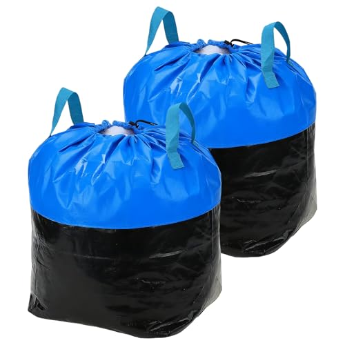 uxcell 2Pcs Extra Large Moving Bags, 20 x 18 x 25" Heavy Duty Woven Clothes Storage Totes Waterproof Packing Bags with Elastic Band and Handle for Home Camping Packing Quilts, Blue - color: Blue, size: 20.1 x 18 x 25"