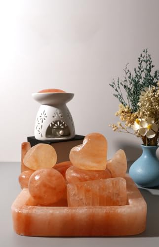 2 Pcs Leaf Shape Himalayan Salt Massage Stones Hot Massage Cold Massage Stones Set Warm Rocks Kit for Facial SPA3.93 * 2.76IN(10 * 7CM - size: LEAF SHAPE