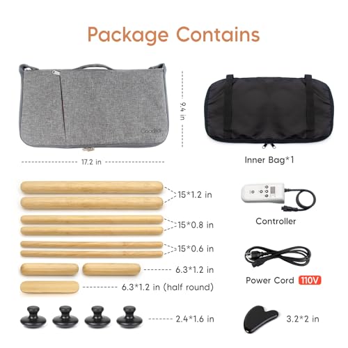 14 Pcs Hot Stones Massage Warm Kit Solid Bamboo Massage Stick Body Gua Sha Tool Heater with Temperature Adjustment, Basalt Hot Rocks Back Foot Body Massage for Home Spa Relieve Muscle Pain