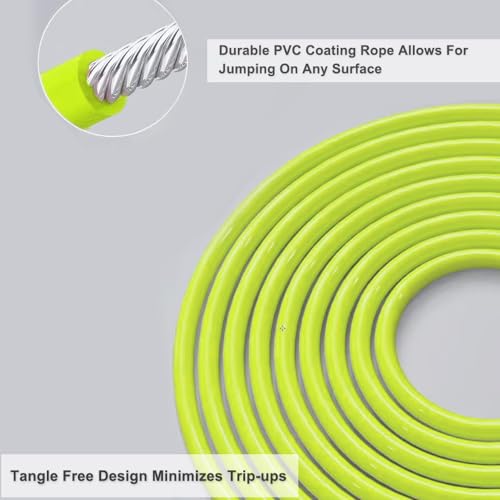 HEREROPE 1/4LB Weighted Jump Rope for Speed, Cardio, Boxing & Workout, Skipping Rope with Ball-bearing, Comfortable & Ergonomic Grip, Tangle Free Cable, Jump Ropes for Men Women Fitness - size: XL-9'6" (User Height 6'0"+ )