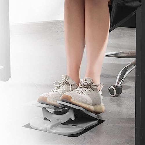Foot Stepper Machine, Foldable Leg Exerciser Under Desk Foot Pedal Exerciser Reinforced Nylon Leg Workout Trainer for Home Office Use - color: Cool Grey
