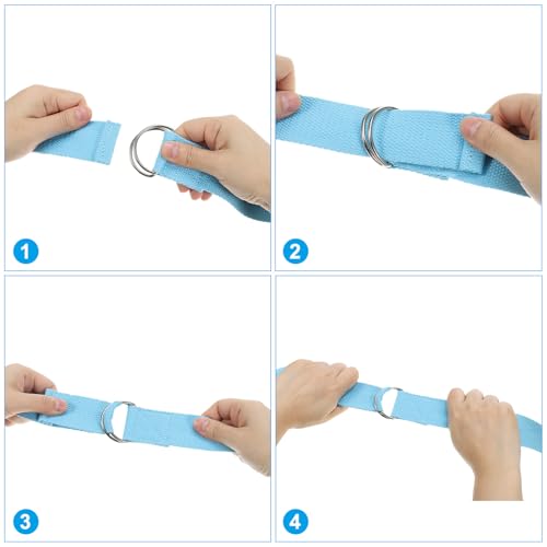 PATIKIL Yoga Strap for Stretching, Cotton Yoga Belt with Adjustable Metal D-Ring Buckle Stretch Band for Fitness Pilates - color: Khaki