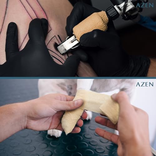 AZEN 80 Pack Self Adhesive Bandage Wrap, 2" X 5 Yards Elastic Cohesive Bandage Wrap, Skin Color Athletic Tape, Vet Wrap, Ankle Tape, Tattoo Grip Tape Wrap - color: Beige, size: 2IN - 80Pack