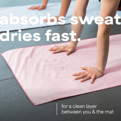 S&T INC. Aura Microfiber Yoga Mat Towel, Quick Dry Towel, Soft and Absorbent for Gym, Pilates, and Hot Yoga Mat, 1 Pack, 26.5 inches x 72 inches, Pink - color: Pink