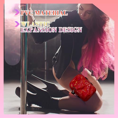 Carnival Leg Bag Holographic Thigh Bag with Adjustable Strap Leg Pouch Harness Women Summer Travel Hiking Pack(Red,Leg Bag) - color: Red, style: Leg Bag