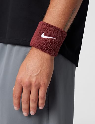 Nike Unisex Adult Swoosh Classic Wristband 2 Pack - color: Dark team red/white