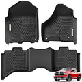 YITAMOTOR Floor Mats Fit for 2013-2018 Dodge Ram 1500/2500/3500 Crew Cab, 2019-2024 Ram 1500 Classic Crew Cab 1st & 2nd Row All Weather Heavy Duty Floor Liners Black | 2019-2024 Ram 1500 Classic Crew Cab, All Weather Heavy Duty TPE Floor Liners