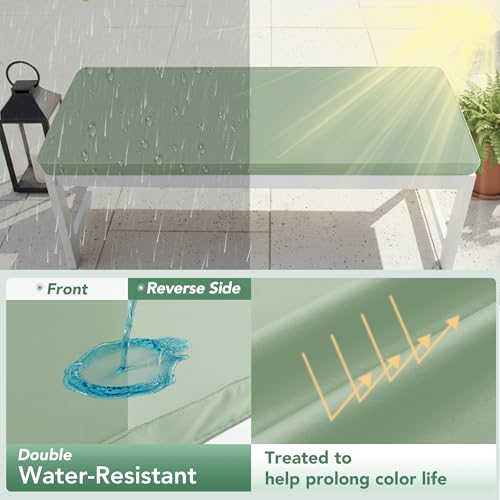 Summsun Outdoor Bench Cushion: Waterproof and Fade Resistant Patio Furniture Cushions - Non-Slip Bench Pad Cushion with Removable Cover for Garden Swing Porch Sofa Settee, 45 x 18 Inch, Sage Green - color: Sage Green, size: 45x18x3 Inch