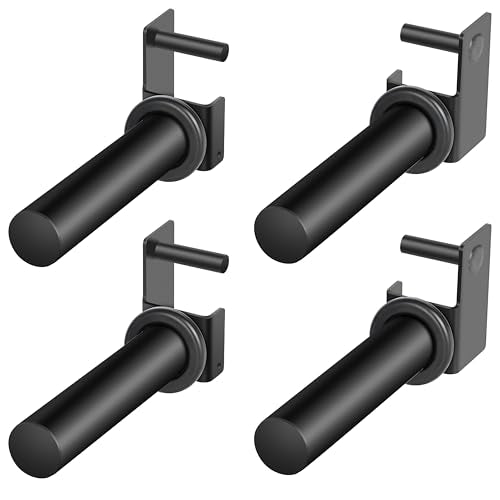 EVERYMATE Power Rack & Squat Rack Attachments Olympic Weight Plate Holder – Fits 2x2,2.3x2.3,3x3 Inch Tubes, 1" or 5/8" Hole – Bumper Plate Storage - color: For 2.36x2.36 Rack with 5/8" Hole (4 Pack)