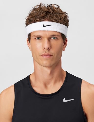 Nike Unisex Adult Swoosh Classic Headband - color: White/black
