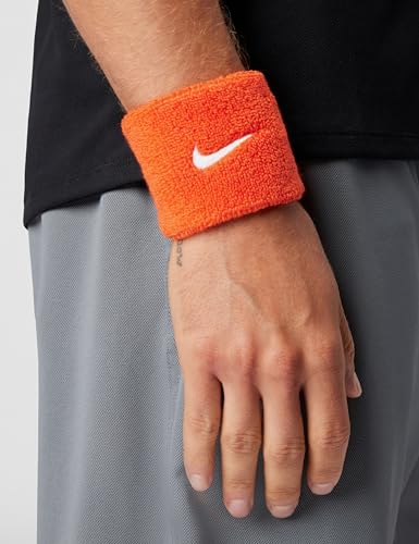 Nike Unisex Adult Swoosh Classic Wristband 2 Pack - color: Team orange/white