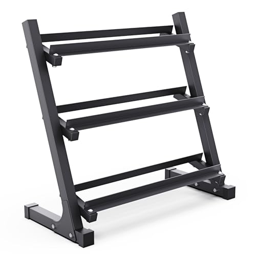 Synergee Dumbbell Rack – 3 Tier Adjustable Weight Storage - color: Small