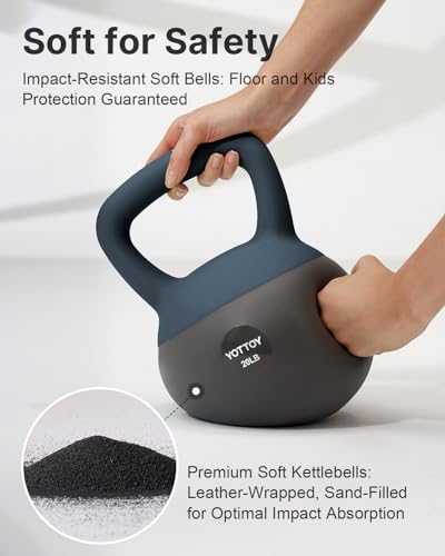 YOTTOY Soft Kettlebell, Set for Strength Training Kettlebells & Home Workouts, Soft-Sided Cushioned Base, Wide-Handle - Ideal for Men, Women, & Beginners - color: 6LB-Blue
