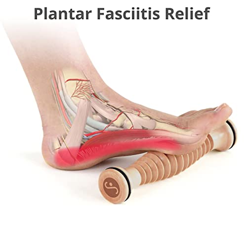 Body Back Wooden Foot Roller, Foot Massager for Plantar Fasciitis, Stress Relief, Relaxation - style: Single