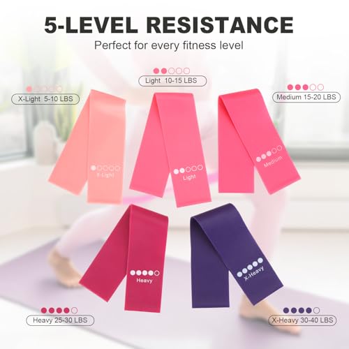 Pilates Kit-14PCS Pilates Equipment Set | home pilates kit includes pilates ring and ball, resistance bands, ankle weights and socks, for strength and flexibility - color: pink