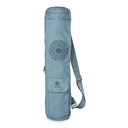 Gaiam Cargo Yoga Mat Bag, Full-Zipper Yoga Mat Carrier with Adjustable Strap, Front & Exterior Phone Pocket with Earbuds Slit, Stylish & Functional Fitness Mat Holder for Women & Men | Fits Most Mats | Front Zip Pocket | Phone Pocket & Earbuds Slit | Adju