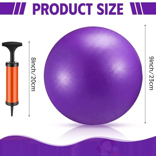 2 Pcs Connection Ball with Pump 9 Inch Pilates Baseball Softball Batting Trainer Improve Arm Action Hitting & Pitching Efficiency Connection Ball for Baseball - color: Purple
