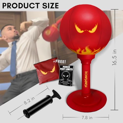 Bundle - Desktop Punching Bag and Boxing Gloves for Kids - Great Kids Boxing Set
