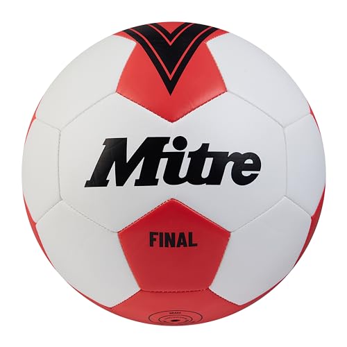 Mitre Recreation Soccer Ball - color: Final - White/Bib Red, size: 4
