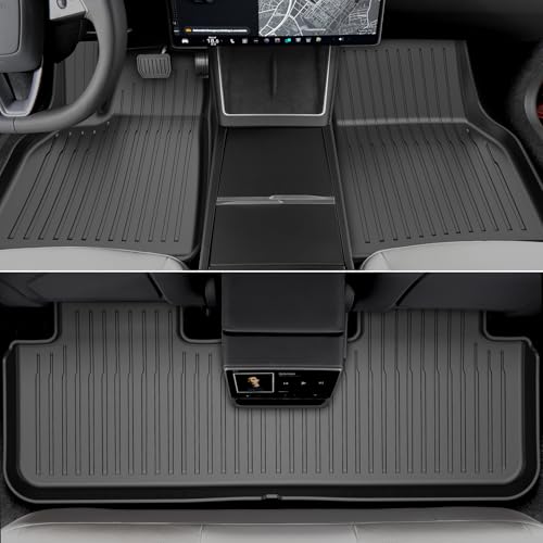 Pawtein 6-Piece TPE Floor Mats Compatible with 2025-2026 Model Y Juniper | Flexible, waterproof, stain-proof, anti-slip, easy-clean interior liners - size: Compatible with 2025-2026 Juniper (6-Piece Set)