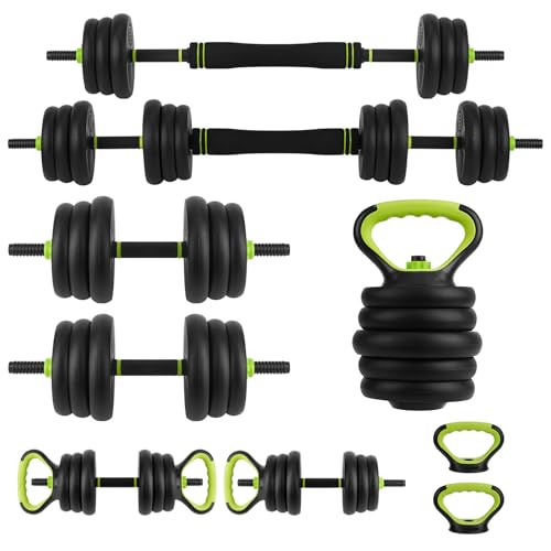 Adjustable Dumbbell Set, Adjustable Weights 30/44 /66/88 LBS Free Weight Set for Home Gym - size: 44 LB-Round