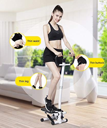 MAD HORNETS Fitness Workout Exercise Air Stair Stepper Machine Cardio Equipment with Handle bar, Multi-Function LCD Moniter