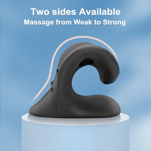 Neck Stretcher with Magnetic Therapy Acupressure for Pain Relief, Neck and Shoulder Relaxer, Chiropractic Pillow, Restore Neck Curve, Black - color: Black