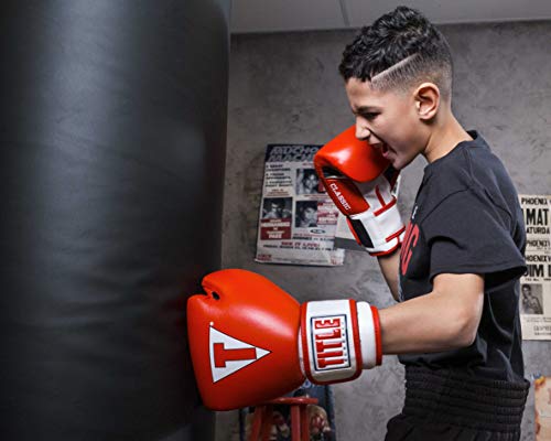 TITLE Boxing Classic Leather Super Bag Gloves 2.0 - Boxing Gloves, Punching Bag Gloves, Kickboxing Gloves, Punching Gloves, Heavy Bag Gloves, Boxing Gloves Men, Boxing Gloves Women, Boxing Equipment - color: Red/White/Black, size: Large