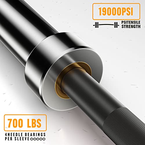 Curl Bar Olympic Barbell EZ Bar 330LB/700LB/1000LB/1500LB for Biceps Curl, Squat, Weightlifting - style: 700LB-Black2.0