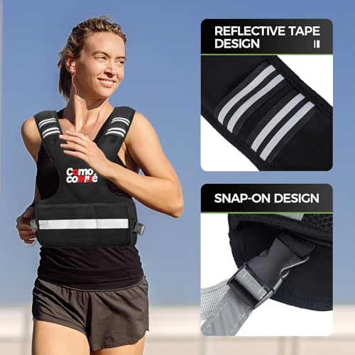 Adjustable Weighted Vest for Men Women, 4-10lb/12-18lb/20-32lb Vest with 6 Ironsand for Weights Running Workout and Training, Adjustable Body Weight Vest Exercise Set for Running, Walking - color: Black, size: 4-10 lb