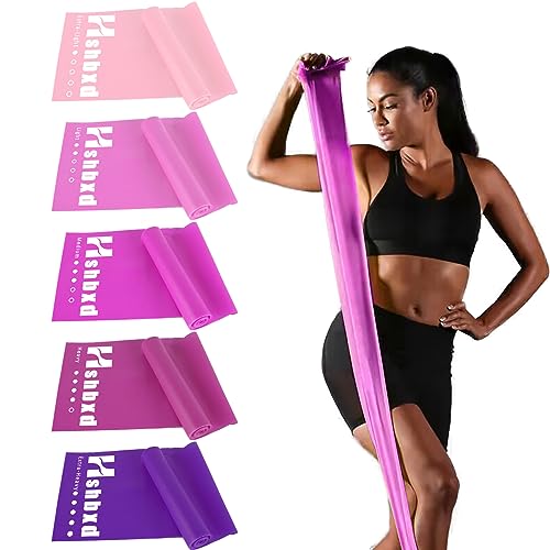 Resistance Bands for Physical Therapy, Bands for Working Out, Latex Free Elastic and Exercise Bands Set for Stretching, Suitable for Rehab, Yoga, Pilates, Gym, Home Exercise - color: Gradient Pink 5-80lbs