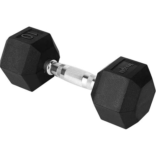 Yes4All Chrome Grip Encased Hex Dumbbells – Hand Weights With Anti-Slip 5-50 LBS Single - color: 45 Pounds - Single
