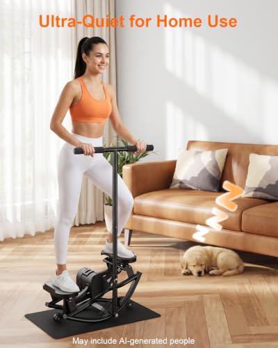 Rock Stepper for Exercise at Home, Rocking Stepper Side to Side | Rocker Stepper with Resistance Bands & Handlebar for Full Body Workout, Lateral Stepper Exercise Machine (Utility Patent) - color: Black