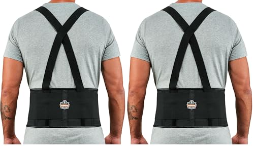 Ergodyne ProFlex 1650 Back Support Belt, 7.5" Elastic, Adjustable, Removeable Straps (Pack of 2) - size: X-Small (Pack of 2)