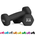 Balelinko Home Gym Equipment Workouts Strength Training Weight Loss Pilates Weights Yoga Sets Weights for Women, Men, Seniors and Youth - color: Black, style: 2 LB, Pair