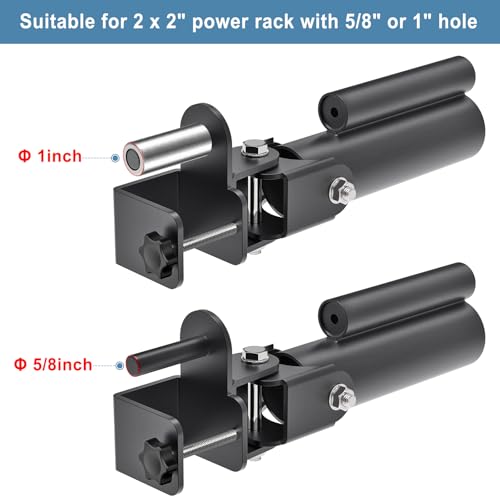 Kipika Power Rack Attachment for 5/8" & 1" Holes - Heavy Duty Home Gym Equipment for 2x2 or 3x3 Squat Rack, Adjustable and Easy to Install - color: For 2x2 Rack with 5/8" or 1" Hole + 1"&2" Bars