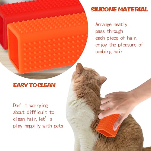 2pcs Pet Dog Cat Hair Remover, Pet Hair Removal Tool, Car Carpet Cleaner, Dog Remover for car，Interior, Furniture, Sofa - color: orangered