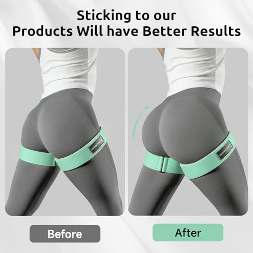 MANUEKLEAR Non-Slip Blood Flow Restriction Bands for Thighs, BFR Booty Bands for Women Glutes Leg, Adjustable Occlusion Thigh Bands for Workout Leg & Hip - color: Green