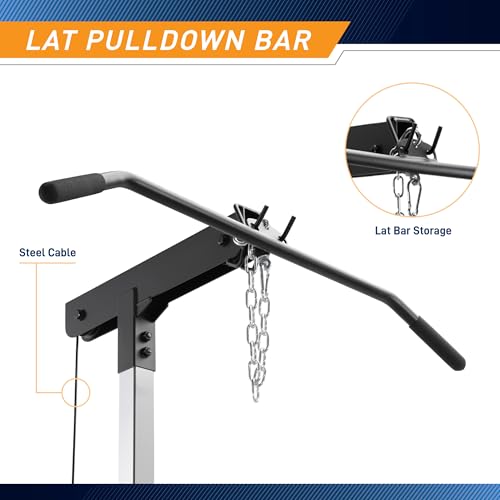 Marcy Deluxe Olympic Weight Bench with Adjustable Back & Bar Catch & Optional Arm Curl, Leg Developer, Lat Tower Attachments (Sold Separately), Personal Home Gym for Strength Training, Weightlifting - color: Lat Tower Only ACC-8048LT