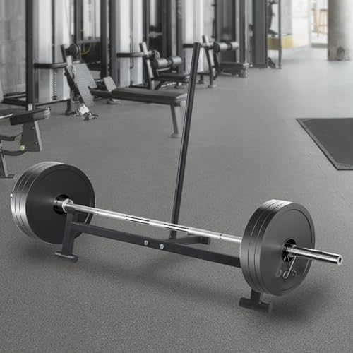 Deadlift Barbell Jack Stand for Easy Changing Weight Plates - 2000 LB Capacity, Elevated Lift for Gym and Home Workouts,Black