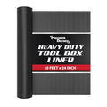 Precision Defined Tool Box Liner 10 ft x 24" Black Non Slip Mat Shelf Liner | Professional Grade Thick Drawer Liner for Cabinets and Toolboxes; Non-slip Mat Protects Shelves, Drawers, and Tool Trays Well - size: 10 ft x 24"