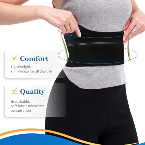 Pauline Broken Rib Brace for Women - Compression Chest Binder for Cracked Ribs Support & Chest Pain Relief - Rib Belt for Bruised Rib Cage (Black, Fits 45”-60”) - size: L, style: Women BK