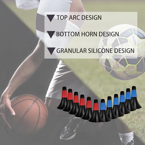 12 Pcs Sports Training Cones 9 Inch Agility Plastic Skating Marker Cones with Carry Bag for Kids Football Basketball Practice - color: Red & Blue