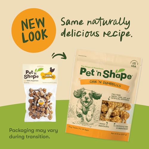 Pet 'n Shape Chik 'n Rice Dumbbells - All Natural Dog Treats, Chicken, 8 oz, 10408 - size: 8 Ounce (Pack of 1)